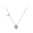 925 Sterling Silver + Moissanite Adjustable Necklace for Women - White Gold 0.5ct & 0.1ct