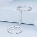 925 Sterling Silver Plated CZ Ring 30mm Chain Length, 1.7mm Width for Women