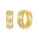 925 Sterling Silver 0.009 Carat Moissanite Hoop Earrings for Women