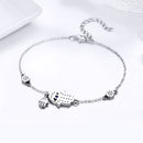 925 Sterling Silver Bracelet 21cm Long with 1.0*1.7cm Charms for Women