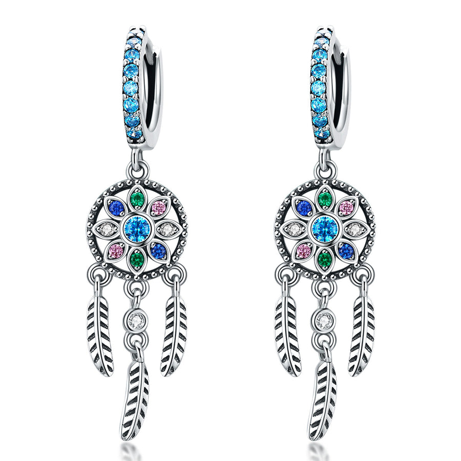 925 Sterling Silver Oxidized Silver Pavé CZ Earrings for Women, Size: 4*1 cm