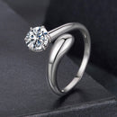 925 Sterling Silver 1 Carat Moissanite Ring for Women