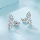 925 Sterling Silver White Gold Plated Pavé Set CZ Earrings - Small Size