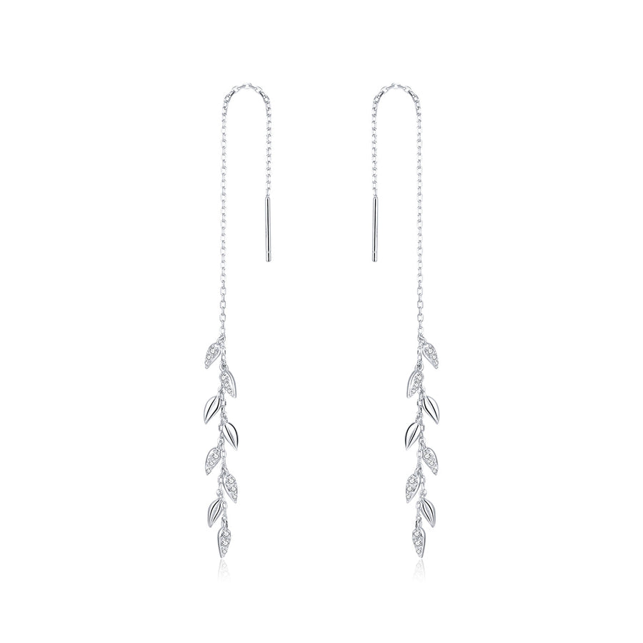 925 Sterling Silver Earrings with Pavé Setting CZ - 11.7cm for Women