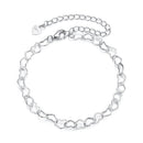 925 Sterling Silver Plated White Gold Adjustable Bracelet for Women