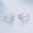 925 Sterling Silver Earrings 0.9*1.3cm with White Gold Plating for Women