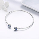 925 Sterling Silver Bracelet with Outer Diameter 6cm and Wall Thickness 0.2cm for Women