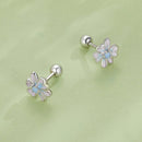 925 Sterling Silver Opal Nanometer Stone Enamel Earrings for Women