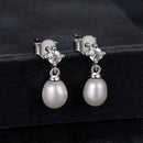 925 Sterling Silver Moissanite 0.10 Carat Earrings with Freshwater Pearl for Women