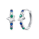 925 Sterling Silver Earrings with Pavé Setting CZ in White Gold for Women