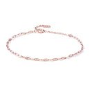 925 Sterling Silver Adjustable Rose Gold Bracelet for Women