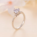 925 Sterling Silver 1.0 Carat Moissanite Ring in Size 8