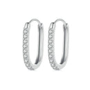 925 Sterling Silver Earrings with Pavé Setting CZ in Platinum for Women