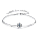 925 Sterling Silver Moissanite 0.50 Carat Bracelet with Pavé Setting and White Gold Plating for Women