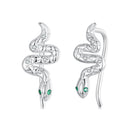 925 Sterling Silver Earrings with Pavé Setting and White Gold Plating for Women
