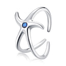 S925 Sterling Silver Oxidized Ring with Pavé Setting and CZ
