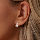 925 Sterling Silver Moissanite 0.1ct Freshwater Pearl Earrings for Women