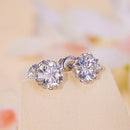 925 Sterling Silver & Moissanite 0.7cm Earrings Style L for Women