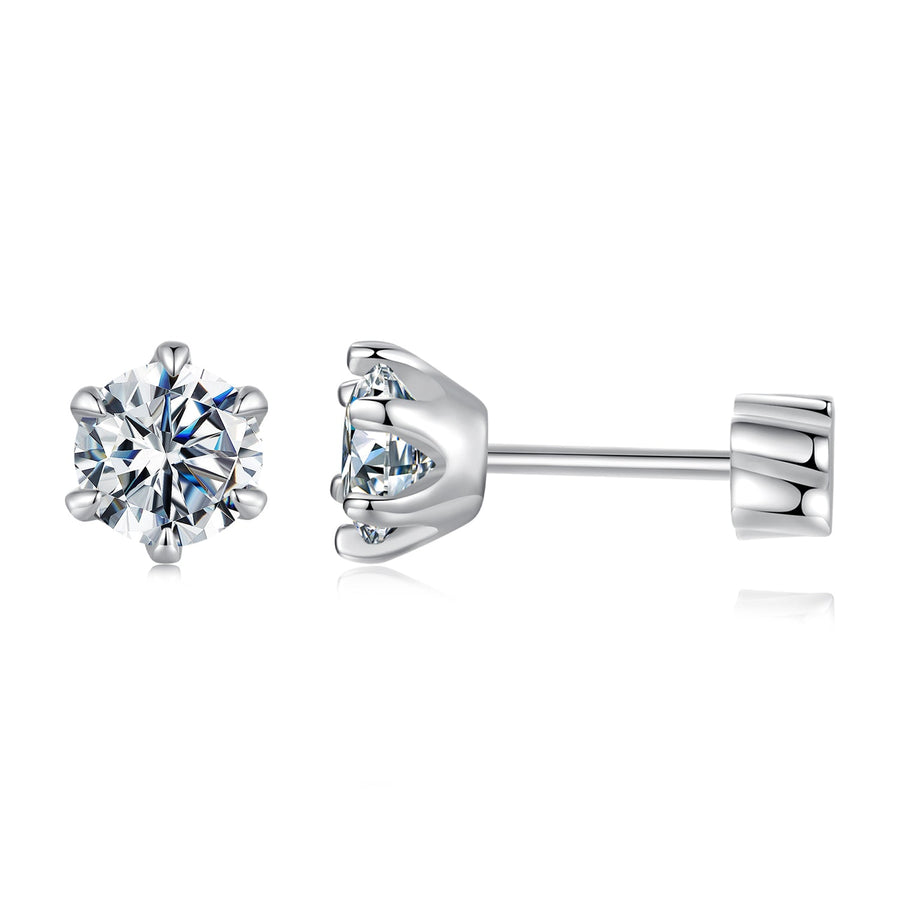 925 Sterling Silver 0.5 Carat Moissanite Earrings for Women