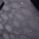 925 Sterling Silver 0.10ct Moissanite Necklace in White Gold, 40+5cm Chain for Women