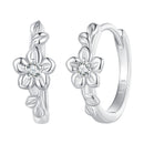 925 Sterling Silver Earrings with Zircon and Platinum Plating