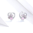 925 Sterling Silver Earrings with Pavé Setting CZ, 0.9cm for Women