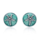 925 Sterling Silver Oxidized Enamel Earrings
