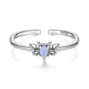 925 Sterling Silver Pendant with Luminous Stone - Oxidized Silver, For Rings