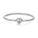 925 Sterling Silver White Gold Plated Bracelet with CZ Pendant for Women