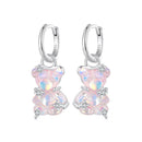 925 Sterling Silver Earrings with Pavé Setting CZ and Resin - 2.8 x 1.1 cm - Women's Fashion