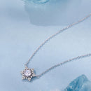 925 Sterling Silver White Gold Plated CZ Necklace 45cm for Women