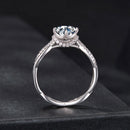 925 Sterling Silver Moissanite Ring in Size 7 with Pavé Setting for Women