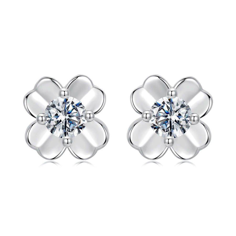 925 Sterling Silver Moissanite Earrings 0.6cm for Women