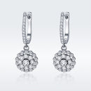 925 Sterling Silver Plated Platinum Pavé Setting CZ Earrings
