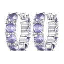 925 Sterling Silver Earrings with Pavé Setting and Plated Platinum for Women