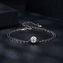 925 Sterling Silver 0.50 Carat Moissanite Bracelet for Women - 15+6cm - Plated White Gold