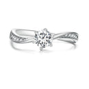 925 Sterling Silver Platinum Plated 5mm CZ Ring Size 6 for Women