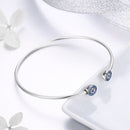 925 Sterling Silver Bracelet with Outer Diameter 6cm and Wall Thickness 0.2cm for Women