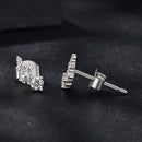 925 Sterling Silver Moissanite Earrings with White Gold Plating for Women