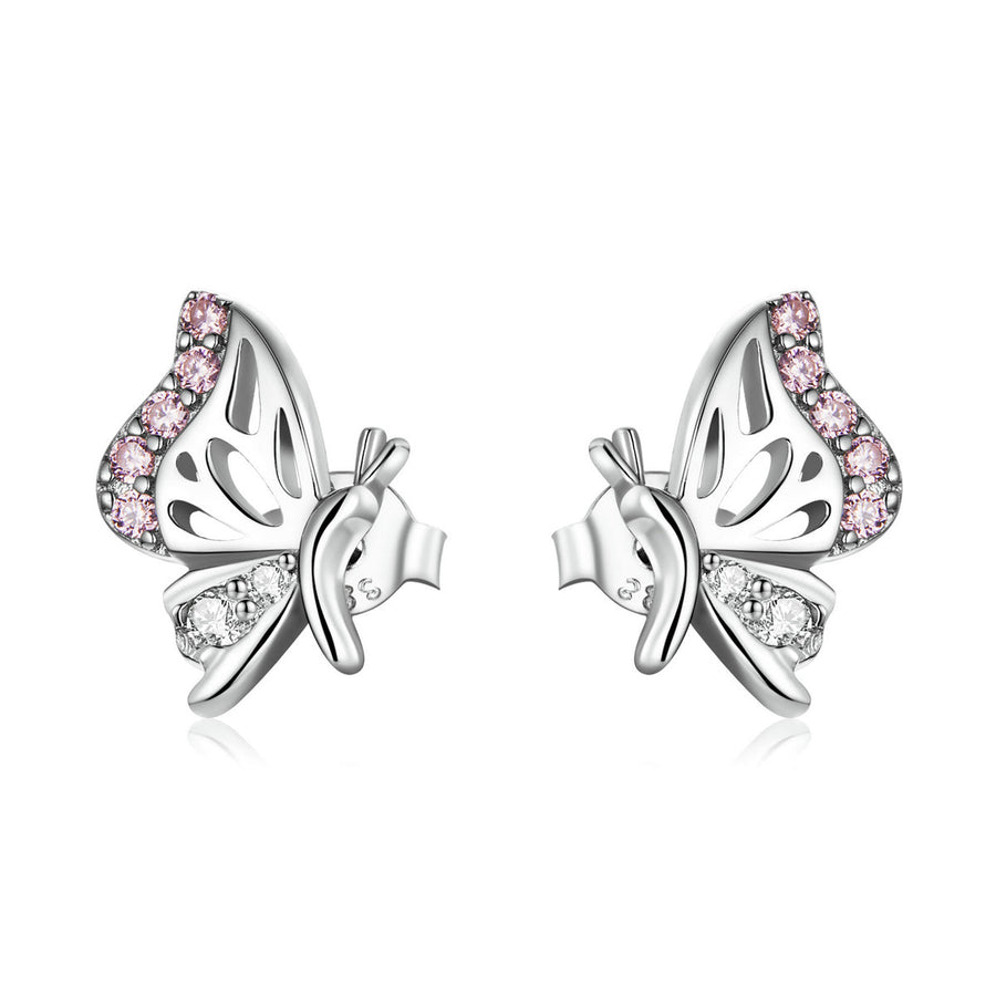 925 Sterling Silver Earrings with CZ in Pavé Setting