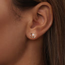 925 Sterling Silver White Gold Plated Pavé Setting CZ Earrings