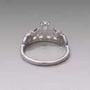 925 Sterling Silver Pavé Setting CZ White Gold Plated Ring Size 6 for Women