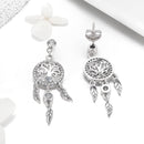 925 Sterling Silver Oxidized Pavé Setting CZ Earrings