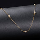 925 Sterling Silver White Gold Plated Adjustable Moissanite Necklace for Women