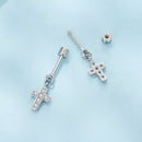 925 Sterling Silver White Gold Plated Pavé Setting CZ Earrings for Women
