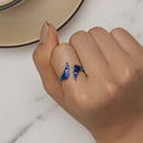 925 Sterling Silver Enamel Ring Size 9.0 for Women