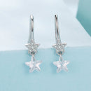 925 Sterling Silver Earrings with Pavé Setting CZ, White Gold Plating, 2.1*0.6cm, for Women