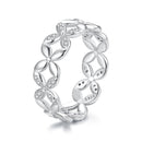 925 Sterling Silver White Gold Plated 0.6cm Ring Size 6 for Women