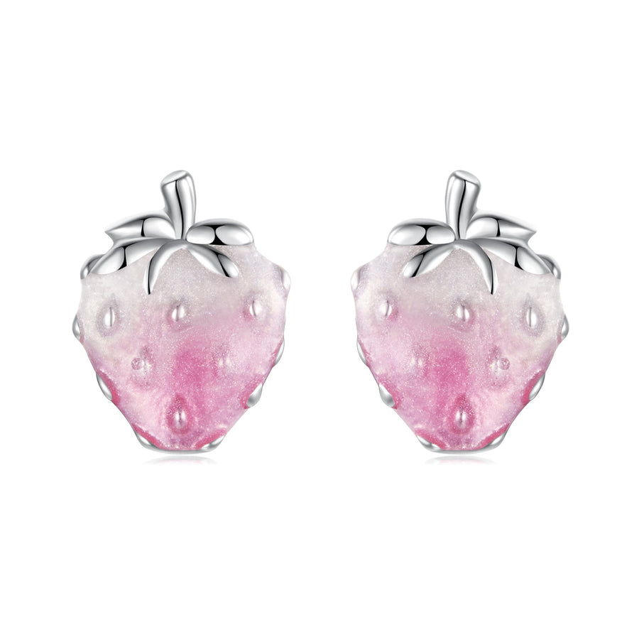 925 Sterling Silver White Gold Plated Enamel Earrings