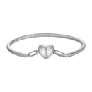925 Sterling Silver + Pavé Setting White Gold Bracelet 17.0cm for Women
